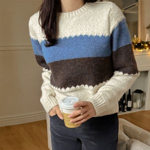 페스토 울 배색 니트