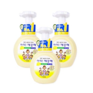 아이깨끗해 손세정제 버블 핸드워시 폼 유아 용기 파우더향-3개 거품비누 250ml
