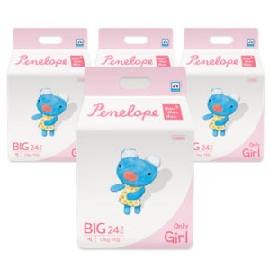 페넬로페 씬씬씬 플러스 팬티 기저귀 빅형 여아용 4팩(96매)