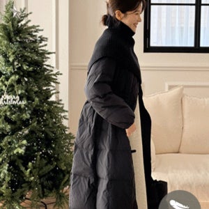 니트넥워머 오리털 롱패딩