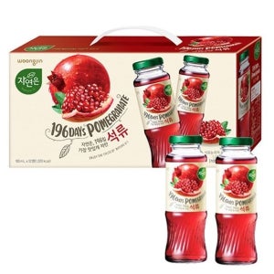 웅진 자연은 석류 주스 180ml 12병 블랙 이온 과일 라떼