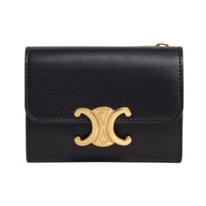 셀린느 트리옹프 동전 컴팩트 지갑 샤이니 카프스킨 10I653DPV38NO