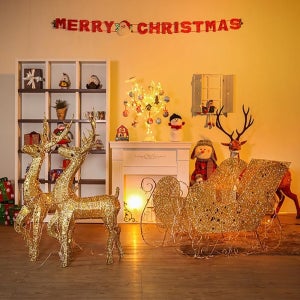 사슴 썰매 디스플레이 세트 130cm 크리스마스데코