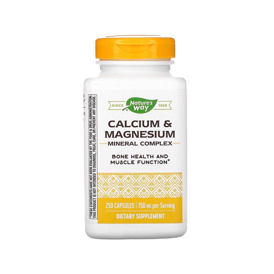 [아이허브] 네이쳐스웨이 칼슘 &amp; 마그네슘 750mg 250캡슐, 미네랄 복합 뼈 근육 골격 <b>치아</b> Nature’s Way
