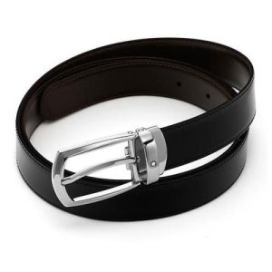 몽블랑 블랙 레더 스트랩 벨트 112960