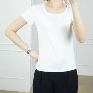 [하프클럽]모노무드 이너 스판 반팔티셔츠 슬림핏 반팔 반팔티 기본 라운