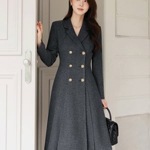 [격식룩/투웨이][한정수량할인]수아로 더블버튼 트위드 플레어 원피스[단독특가]