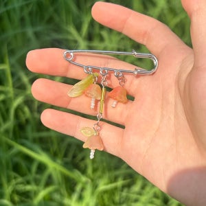 [토코토코] 오렌지 꽃 브로치, 토코토코