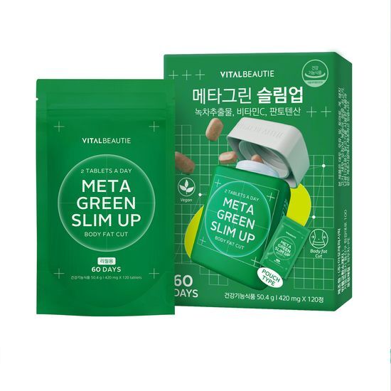 [리필/2개월분] 바이탈뷰티 <b>메타그린 슬림업</b> 120정 리필