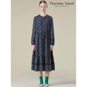 써스데이아일랜드 [하프클럽] 레이스 핀턱 패턴 원피스(T236MOP156W)