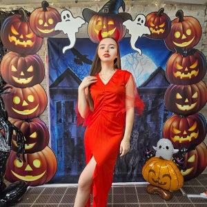 붉은 악마 드레스 의상 / 할로윈 의상 코스프레 코스튬 축제 졸업 사진 컨셉 소품