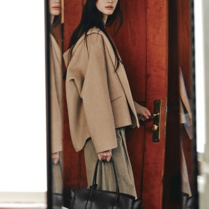 [블랙라벨] 울 후드 핸드메이드 하프 코트_SWHCTP44050