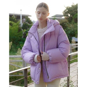 [앳코너]  바이올렛 투웨이 벨티드 후드 구스다운 패딩   AEJU2F012V1