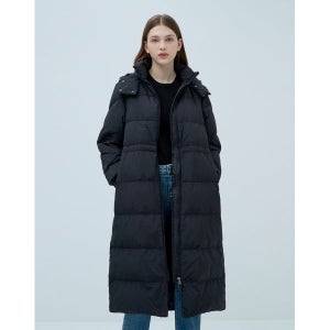 [헤지스]  HAZZYS 여성 블랙 탈착후드 구스다운 패딩점퍼 HSJU2D002BK