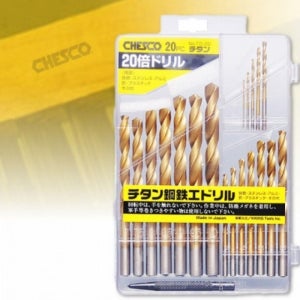 센터펀치 강철 드릴비트 세트 20개 티타늄 센터펀치 드릴비트 강철 티타늄코팅 포함