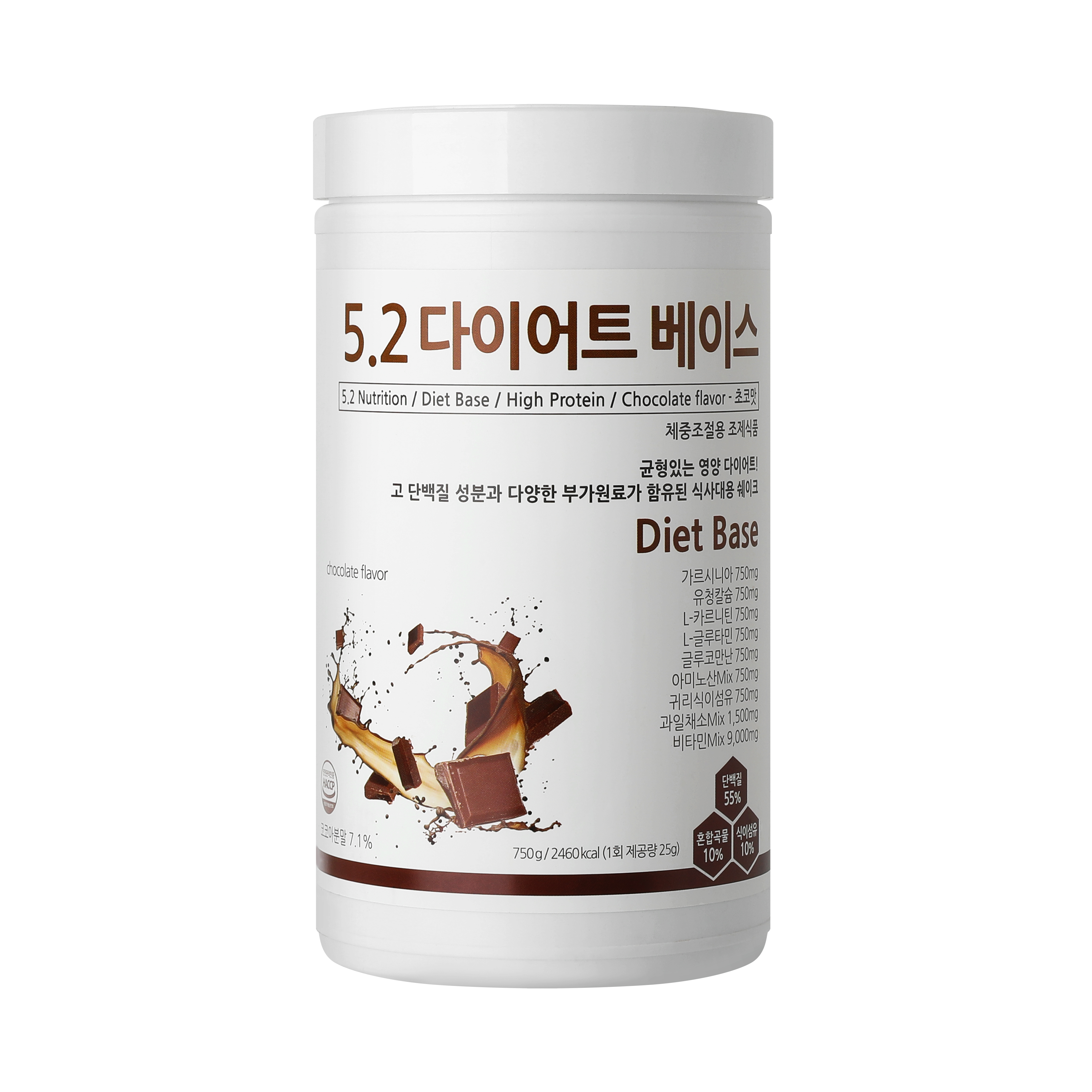 오투뉴트리션 5.2 뉴트리션 다이어트 베이스 초코맛, 750g, 1개