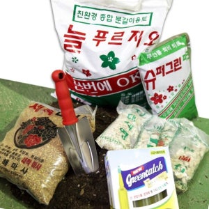 텃밭 분갈이 용품 묘목 재배 원예 마사토 배양토 8L 세척 고운 조약돌 텃밭흙 돌 산야초