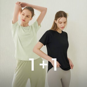 필라테스복 에어프레쉬 루즈핏 연예인운동복 반팔티셔츠 1+1 면반팔티셔츠