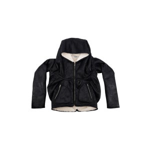 [SUNDAYOFFCLUB : 선데이오프클럽] “GHAST” Crackle Shearling Hoodie - Black 10월 29일 예약발송