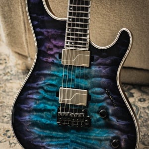 Mayones Regius V24 6 (Black Limba Body) Quilted Maple Top (5A Grade)-Custom Color Nebula Burst Gloss