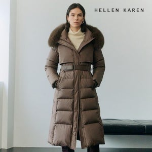 헬렌카렌 25FW 블루 폭스퍼 헝가리 롱 구스다운 점퍼