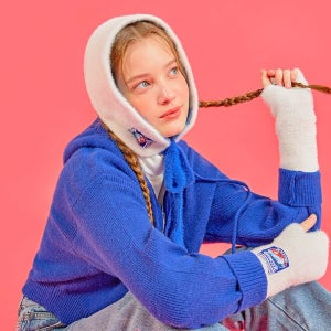 이어 워머 - Blue Checkerboard, 방한 보온 겨울 귀마개 귀덮개 귀도리 헤어밴드