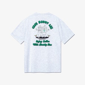 [리] 카페 버디리 그래픽 티셔츠 라이트 그레이