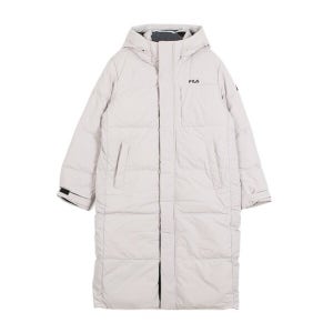 휠라 패딩 PQF FS2DJG4105X-GRE 공용 스트레치 구스 롱패딩