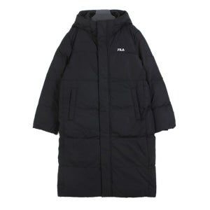 휠라 패딩 PQF FS2DJG4104X-BLK 공용 유니 에어플로우 롱패딩(등판로고)