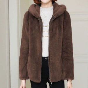 [하프클럽]모노무드 여자 모던 플리스 데일리 자켓 폴라 퍼 후드