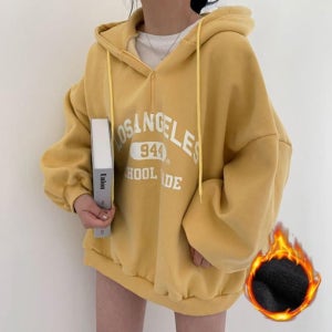 [패션플러스][다잇템]여자 드로우코드 나염 윈터 후디 보온 맨투맨