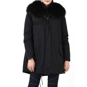 미스터앤미세스 라쿤퍼 A라인 패딩자켓 192XCO0117 900008 라쿤 퍼 패딩 야상 자켓 블랙 XCO0117 147449771