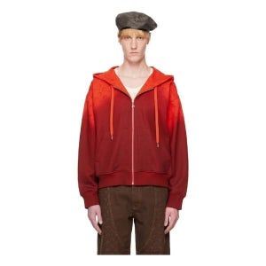 25 FW 마린세르 남성 레드 문 페이딩 워싱 플리스 집업 후드티 251020M202002690132