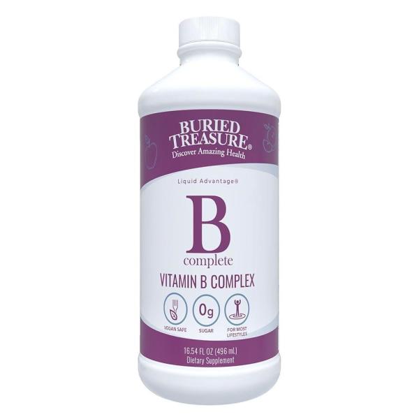 Buried Treasure B 컴플리트 - 473.2ml(16액량 온스) 메틸화 B12 및 메틸<b>폴레이트</b> <b>비오틴</b> B1 B2 B6가