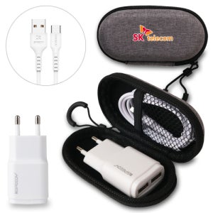 핸드폰충전기선물세트 에버센스 휴대 여행용 간편 충전기 세트 행사기념품