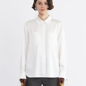 가브리엘 리 Pocket Detailed Silky Shirt - Nouveau Cream