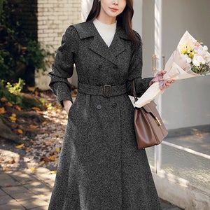 [여성스러운핏/한정수량할인]세엘리아 더블빅카라 벨트 투웨이 코트[단독특가]