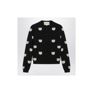 발렌티노 Le Chat De La Maison intarsia cardigan 7B3KA12Y9NK/XL_VALE-N78_323-XS Black  [관부가세포함]