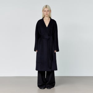 [구테] Nouvel collarless alpaca coat _ Dark Navy