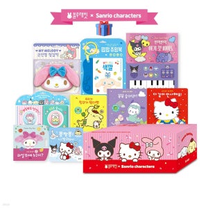 블루래빗 산리오캐릭터즈 인지발달 세트 출산선물 유아 아기 애착인형 그림책 멜로디 오감발달 두돌 돌아기장난감