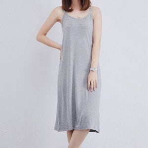 [하프클럽]모노무드 홈웨어 레이어드 끈나시 원피스 이너 어개끈 롱티