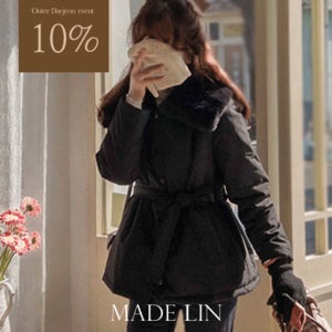 MADE LIN[숏기장] 뉴블랑슈 안감몽땅퍼 밍크카라 패딩코트[size:F(55~66)]