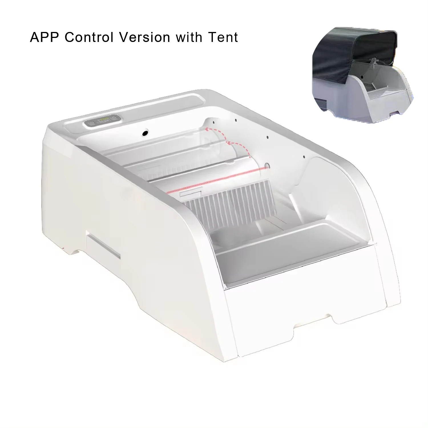 자체 청소 쓰레기 똥 봉투가 된 스마트 <b>화장실</b> 애완동물 반폐쇄형 비디오 앱 제어  01 73.82545c  03 <b>grn</b>