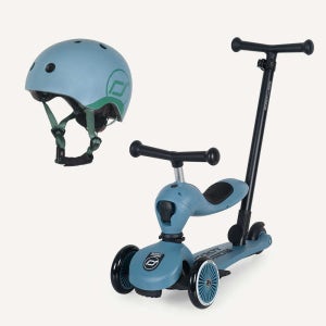 [신제품] 킥1 푸시앤고(스틸)+헬멧S 아기킥보드 유아 어린이 씽씽카