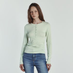 [27와이] 헨리넥 롱 슬리브리스 (세이지그린)