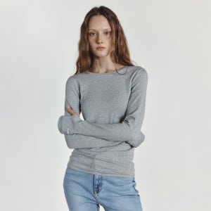 [27와이] 핑거홀 롱 슬리브리스 (그레이)