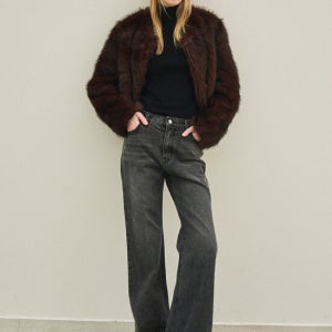 르 Fur Round Jacket (Brown)