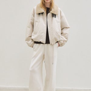 르 Fur Collar Balloon Padded Jacket (Ecru)