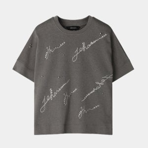 [요하넥스]비딩자수 돌먼 슬리브 티셔츠