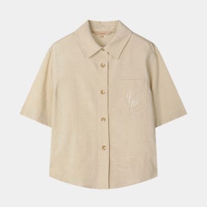 [요하넥스] 린넨 블렌드 크롭 셔츠